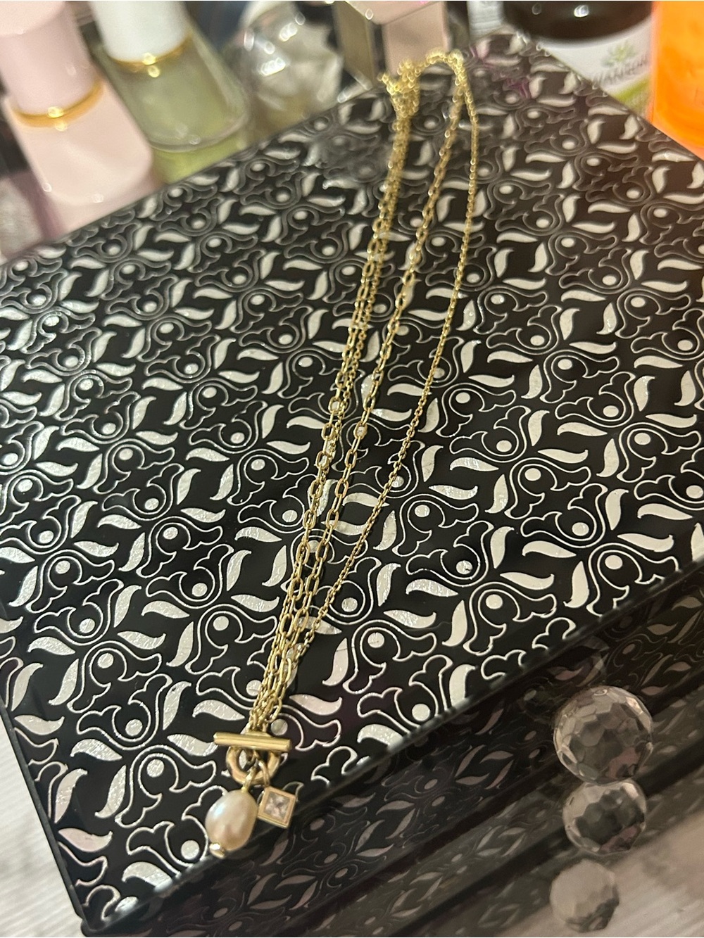 Kendra Scott Gold Multi-Strand Necklace with Pearl